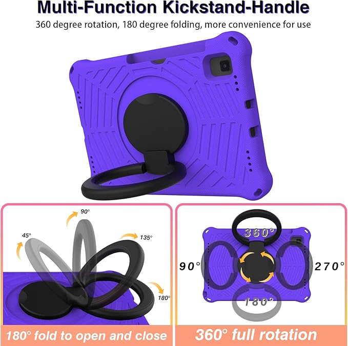 for Samsung Galaxy Tab S5e 10.5 (2019) SM-T720/T725 Tablet Case for Kids - EVA Lightweight Shockproof 360° Rotating Handle Stand Rugged Cover W Shoulder StrapPurple
