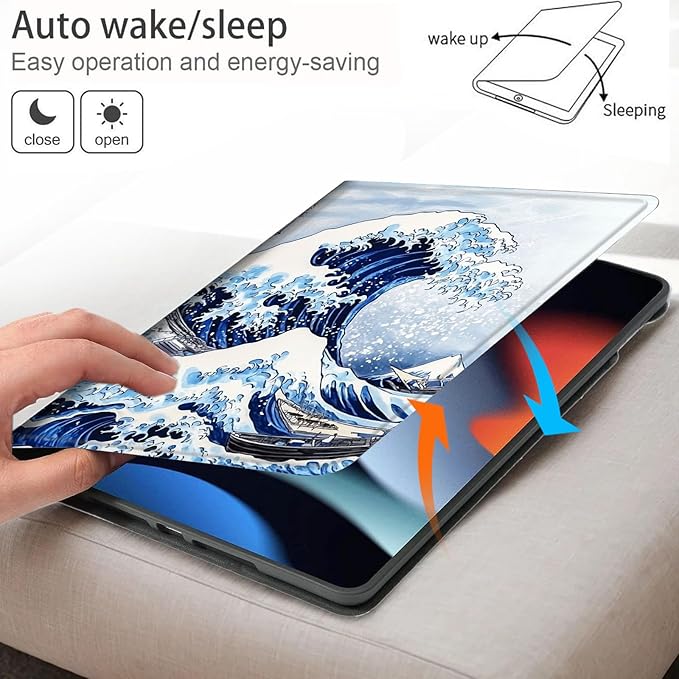 Bxgolkgd Tablet Case for 6 Kindle 11th Generation (2024/2022 Release)Shockproof Stand Cover with Heat DissipationAuto Wake/Sleep FunctionThe Great Wave Off Kanagawa Art