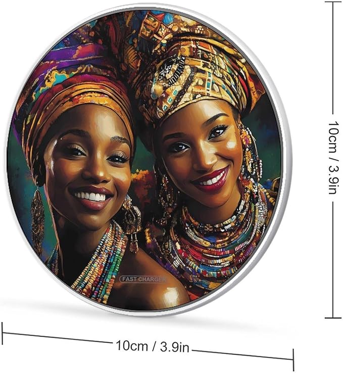 Afrikaner Women Wireless Charger Anti-Slip Wireless Charging Pad Slim Charger Mat for Men Women