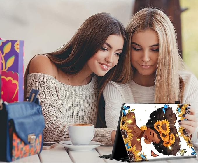 Case Fits Amazon Kindle Fire HD 8 &amp 8 Plus Tablet (12th Generation/10th Generation 2022/2020 Release) 8 Multi-Angle Smart Stand Cover Auto Sleep/WakeSunflower Butterfly Girl