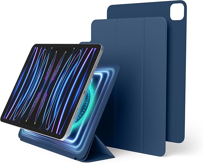 elago Case for iPad Pro 11 inch 4th 3rd 2nd Generation - iPad Case with Magnetic Attachment to Metal Materials Compatible with Apple iPad Pencil and elago’s Pencil case (Blue)