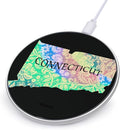 Connecticut Map Tie Dye Phone Charger Magnetic Charging Pad Anti-Slip with USB Cable