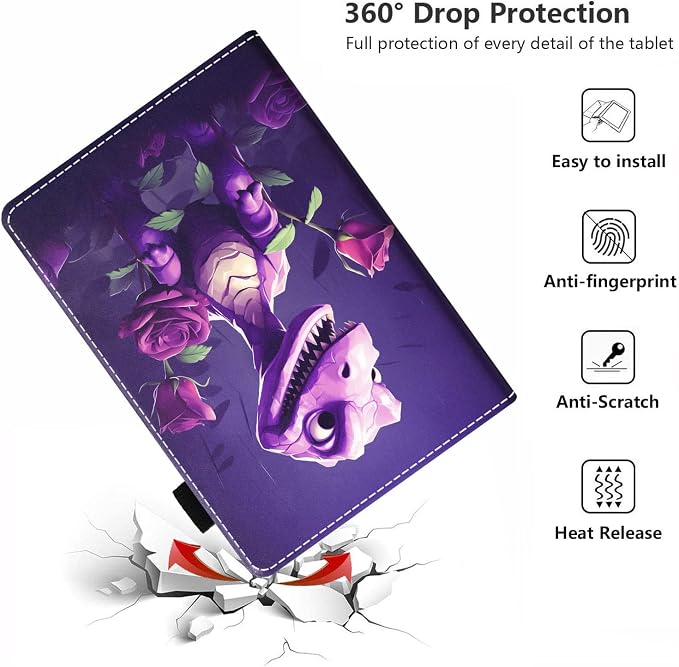 Purple Little Dinosaur and Rose