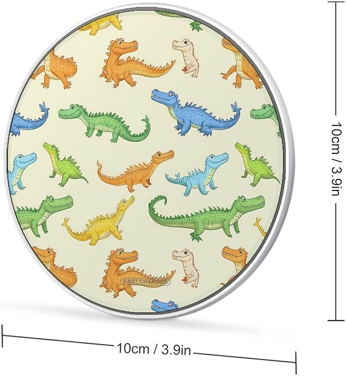 Crocodile Animal Wireless Charger Anti-Slip Wireless Charging Pad Slim Charger Mat for Men Women