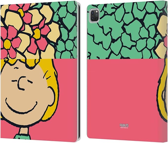 Head Case Designs Officially Licensed Peanuts Sally Flowers Halfs and Laughs Leather Wallet Case Compatible with Apple iPad Pro 13 M4 2024