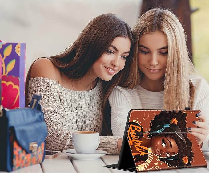 Case Fits Amazon Kindle Fire HD 8 &amp 8 Plus Tablet (12th Generation/10th Generation 2022/2020 Release) 8 Multi-Angle Smart Stand Cover Auto Sleep/WakeAfrican American Black Girl