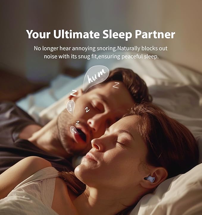 Invisible Sleep Headphones Sleep Earbuds for Side Sleepers Mini Noise Blocking Sleep Earphones Bluetooth 5.3 Wireless Earbuds for Sleeping Working Purple
