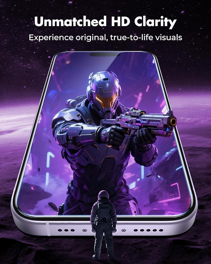 UNBREAKcable iPhone 17 Screen Protector 3-Pack with Camera Protection | 9H Hardness | HD Clarity | Anti-Fingerprint | Case Friendly | 6.3 Inch | 3 Tempered Glass + 3 Camera Lens Protectors