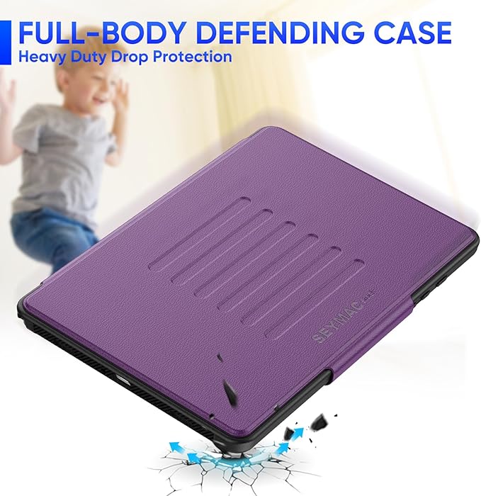 SEYMAC stock Case for Samsung Galaxy Tab A9+ Plus 11'' Auto Sleep/Wake Case with Magnetic Multi-Angles Stand Card Slot for Galaxy Tab A9+/ A9 Plus 11'' SM-X210/X216/X218 (Purple)