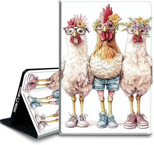 Bxgolkgd Tablet Case for Amazon Kindle Fire HD 8/HD 8 Plus(12th/10th2024/2022/2020 Release)Shockproof Stand Cover with Heat DissipationAuto Wake/Sleep FunctionCute Cartoon Chicken