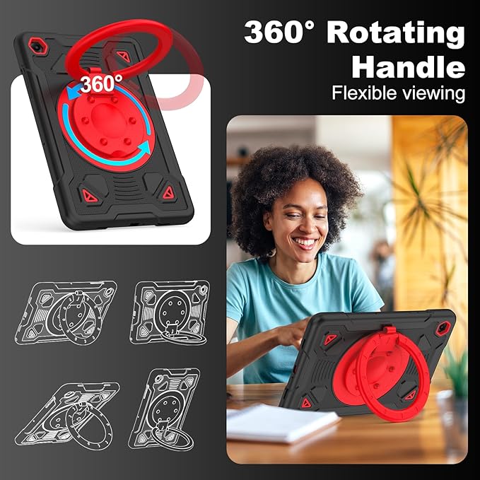 for Samsung Galaxy Tab A11 Plus/A9 Plus case with Screen Protector/ 360° Rotating Stand/Shoulder Strap Full Body Rugged Cover for Galaxy Tab A11+ Plus/A9+ Plus 11 inch 2025/2023 Released