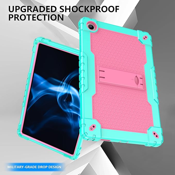 for Onn 10.4 Tablet Pro 2023 Model: 100110603 Case Built in Kickstand Heavy Duty Hybrid Case Hard Back Case Come with Tempered Glass/Shoulder Strap for Onn 10.4 Tablet Pro (Green+Pink/1 Pcs)