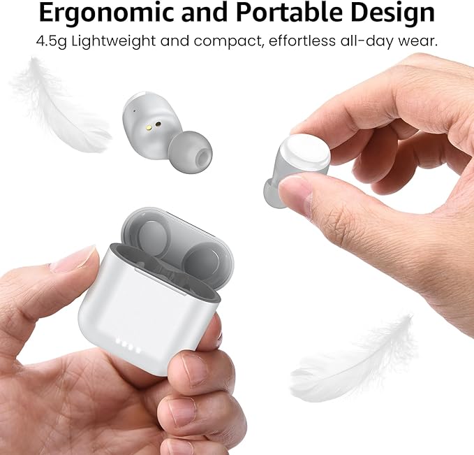 TOZO T6 Wireless Earbuds IPX8 Waterproof Ear Buds Stereo Bass Sound Bluetooth 5.3 Headphones in Ear 50 Hours Playtime Earphones Wireless Charging Case Custom 32 EQ via APP