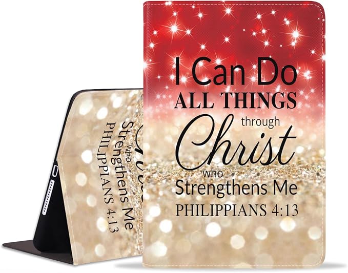 Red Glitter Quote Bible Verse Philippians 4-13