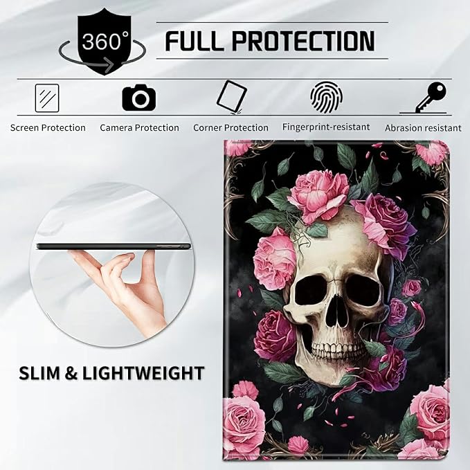 Pink Rose Flower Skull