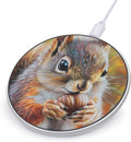 Squirrel Vintage Oil Painting Phone Charger Magnetic Charging Pad Anti-Slip with USB Cable
