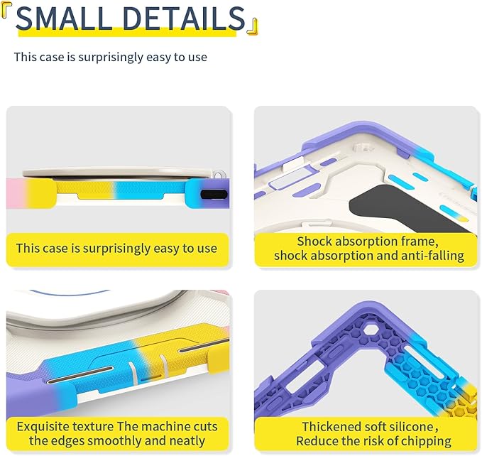 Tablet Silicone Case for Xiaomi Pad 6S Pro 12.4Shockproof Case with Pencil HolderShoulder StrapRotating Large Ring Hanging Kickstand for Kids