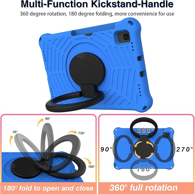 for Samsung Galaxy Tab S5e 10.5 (2019) SM-T720/T725 Tablet Case for Kids - EVA Lightweight Shockproof 360° Rotating Handle Stand Rugged Cover W Shoulder StrapBlue