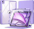 MoKo for iPad Air 13-Inch Case (M4/M3/M2) 2026/2025/2024 with Pencil Holder Heavy Duty 13 Inch iPad Air Case with Screen Protector Clear Back Lens Protector Multi-Angle Magnetic Stand Purple