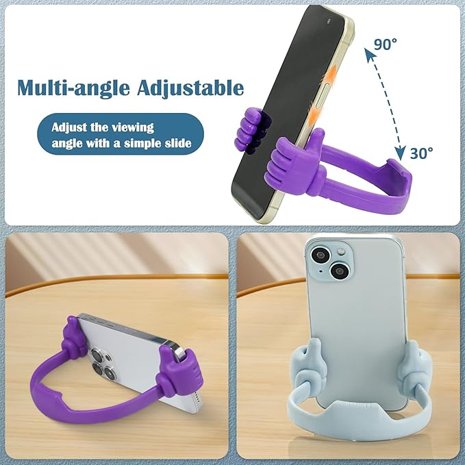 Honsky Cell Phone Tablet Stands (Pack of 5) Thumbs-up Cellphone Holder Tablet Display Stand Mobile Smartphone Mount Cradle for Desk Desktop - Universal Multi-Angle Cute Blue