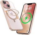 MAGIC JOHN 360° Rotatable Magnetic Invisible Stand for iPhone 14/iPhone 13 Case [Anti-Slip Grip] [Compatible with MagSafe] 16FT Shockof for iPhone 14/13 Case with Kickstand Gold