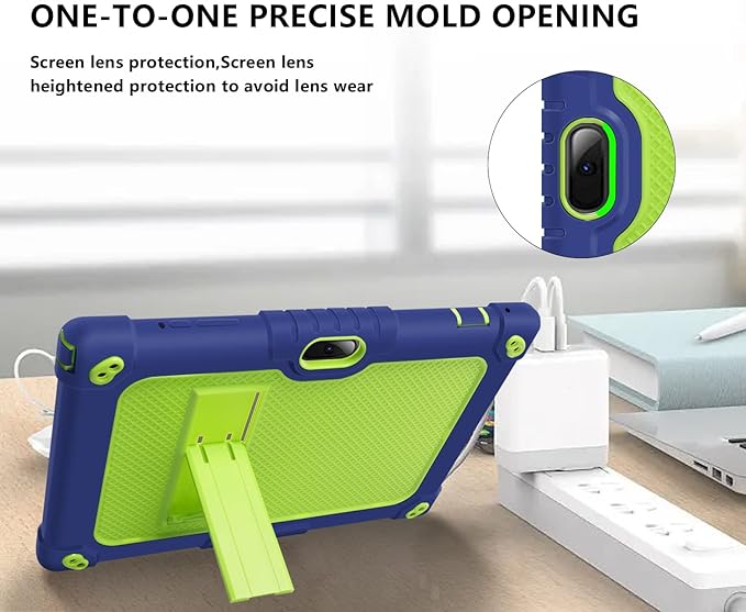 for Vankyo MatrixPad S10 Tab Case YQSAVIOR CUPEISI Coopers YQ10S VIVIMAGE A10 A38 BYANDBY BYYQ10S 10.1 Case Built in Kickstand Shoulder Strap Shell with Screen Protector (Navy+Green/2 Pcs)