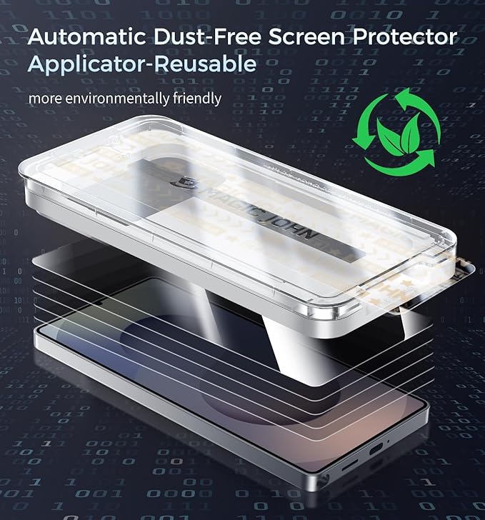MAGIC JOHN 2 Pack for Samsung Galaxy S25 Ultra Screen Protector with Shatterproof Tempered Film Auto Dust-Elimination Bubble Free &amp HD Clear Easy Installation for Samsung Galaxy S25 Ultra