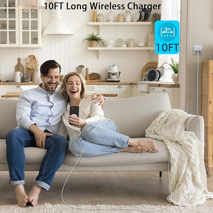 Magnetic iPhone Wireless Charger10FT Fast Charging Apple Mag Safe Charger Wireless Charging Pad for iPhone Air/17 Pro Max/16 Pro/16 Plus/15 Pro/14/13/12/11/AirPods 3/Pro 3/2 Phone Mag safe Charge Pad