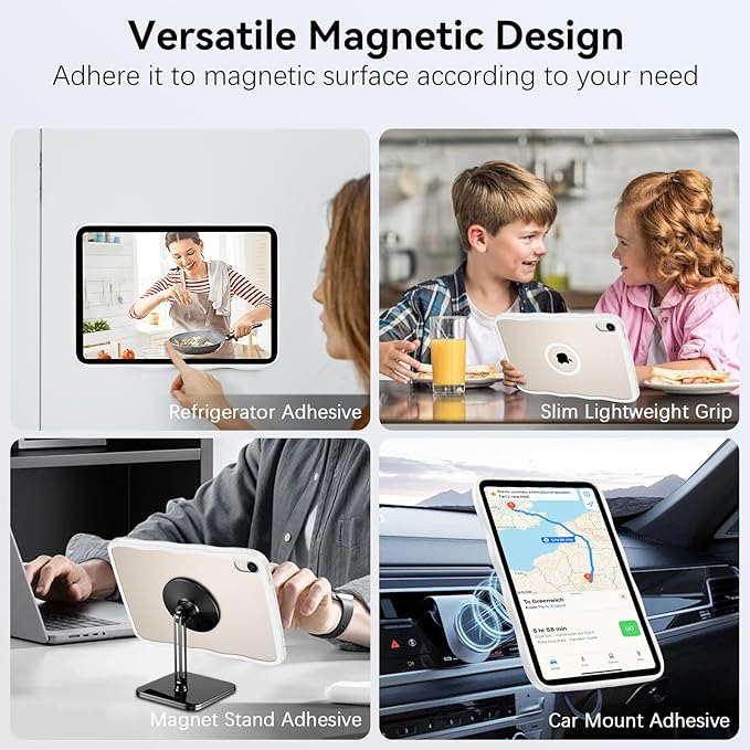 BENTOBEN Case for iPad mini 7 2024 A17 Pro/iPad mini 6 2021 Cute Wavy Magnetic iPad mini 7th/6th Gen Case Translucent Matte Shockproof Protective Tablet Cover for iPad mini 7/mini 6 8.3'' White