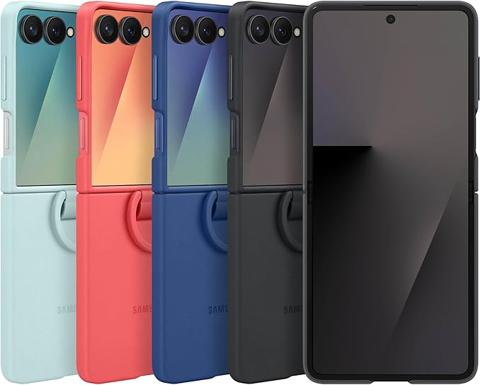 Samsung Galaxy Z Flip7 Official Ring Phone Case Silicone Easy to Carry Soft Sleek US Version Navy