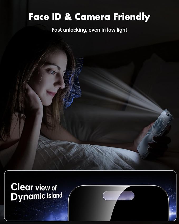 UNBREAKcable Privacy Screen Protector for iPhone 16 Pro Max (6.9-Inch) 2-Pack + 2 Lens Protectors｜25° Anti-Spy｜9H Hardness｜Anti-Fingerprint｜HD Clarity Tempered Glass