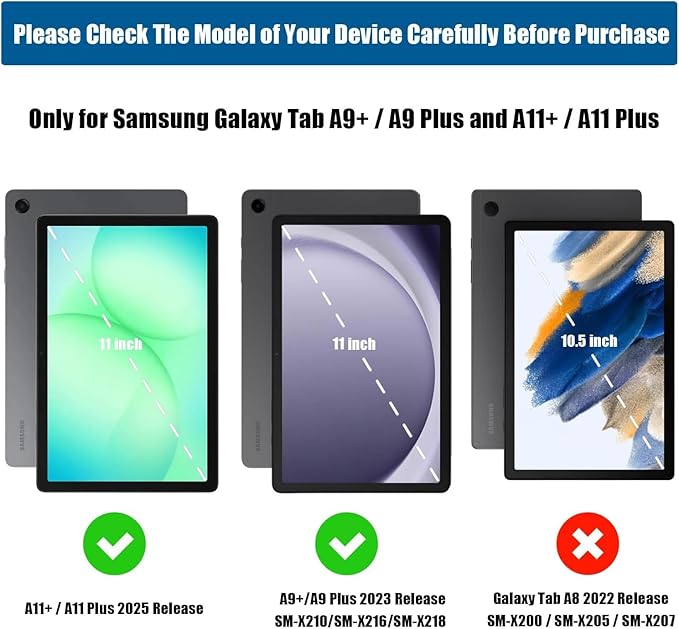 Case for Samsung Galaxy Tab A11+/A11 Plus /A9+/A9 Plus 2025/2023 5G 11 Inch Embossed Lace PU Leather Stand Cover with Elastic Band Card Slots Pen Holder &amp Multi-Angle Viewing - Purple
