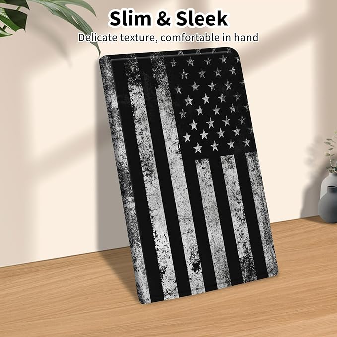 Case for Galaxy Tab A9+/A9 Plus 11 inch 2023 2024Slim Leather Multi-Angle Stand Folio Cover Auto Wake/Sleep for Samsung Galaxy Tab A9 Plus Tablet SM-X210/X216/X218Black American Flag