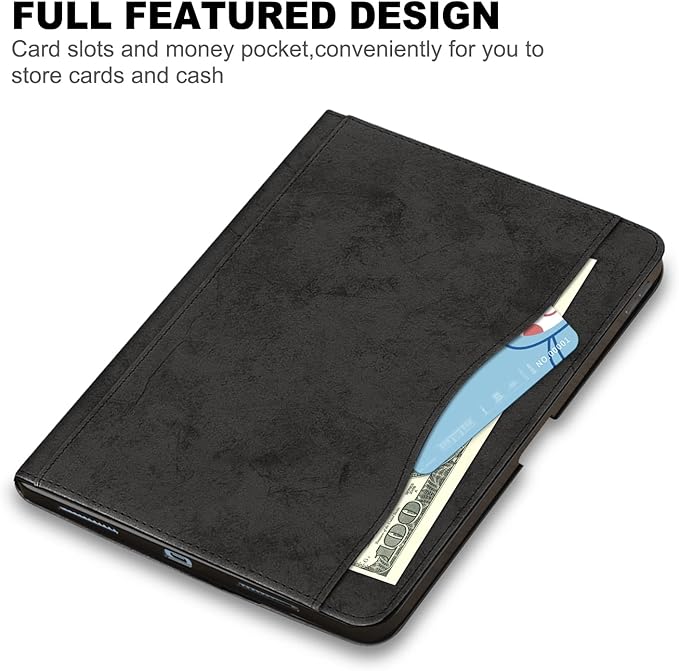 for iPad 10th Generation Case 10.9 inch 2022 with Pencil Holder PU Leather Smart ipad 11th A16 11inch Cover Model: A2696 /A2757 / A2777 Auto Sleep/WakeBlack