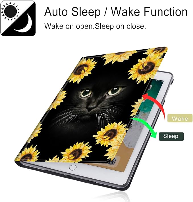 Sunflower and Black Cat