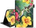 Case for Amazon Kindle Fire 7 Tablet (7 9th/7th Generation 2019/2017 Release) Slim PU Leather Cover with Card Slot &amp Auto Wake/Sleep Hummingbird Flower