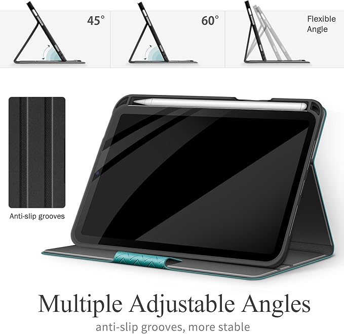 auaua Case for iPad mini 7 (A17 Pro 2024) / iPad mini 6 Case (2021) 8.3 inch with Pencil Holder Multiple Viewing Angles Magnetic Closure Auto Sleep/Wake (Green)