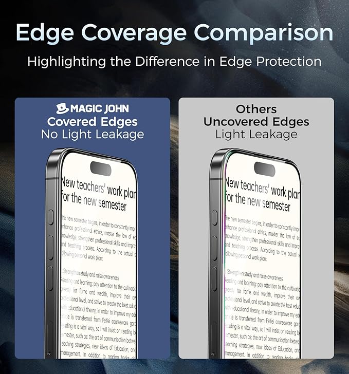 MAGIC JOHN 3rd Gen Upgraded for iPhone 15ProMax Screen Protector 6.7 InchHD ClearShatterproof Tempered FilmAuto Dust-EliminationBubble FreeEasy Installation2 Pack