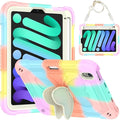 for iPad Mini 7 (A17 Pro) 2024/Mini 6 8.3'' Butterfly Case for Kids Girls Cute Kawaii Girly Butterfly Soft Silicone Cover with Stand Shoulder Strap for iPad Mini 7th/6th Generation 8.3 Pink