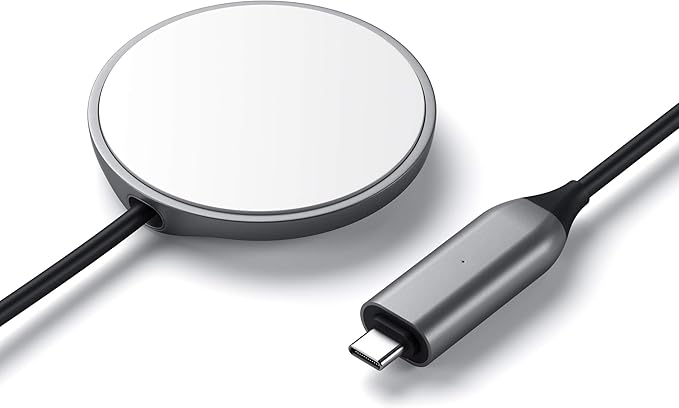 Satechi USB C Magnetic Wireless Charging Cable (Magnetic Wireless Charger) - Compatible with iPhone 16 Pro Max/16 Pro/16/16 Plus iPhone 15 Pro Max/15 Pro/15/15 Plus and More
