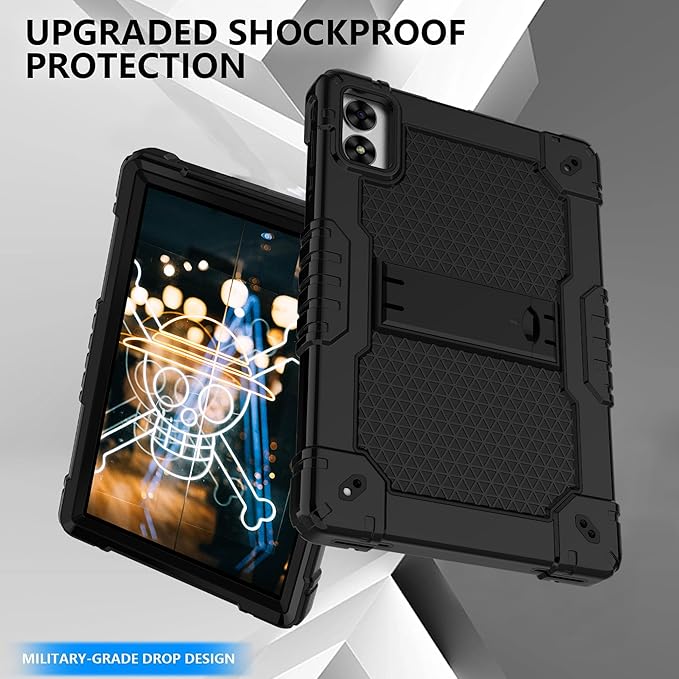 Case for Vortex ZTAB10/T10M PRO 10.1 inch Tablet Hybrid Shockproof Case Built in Kickstand with Screen Protector for Vortex ZTAB 10/T10M PRO 10.1 inch Tablet (Black/Black/1 PC)