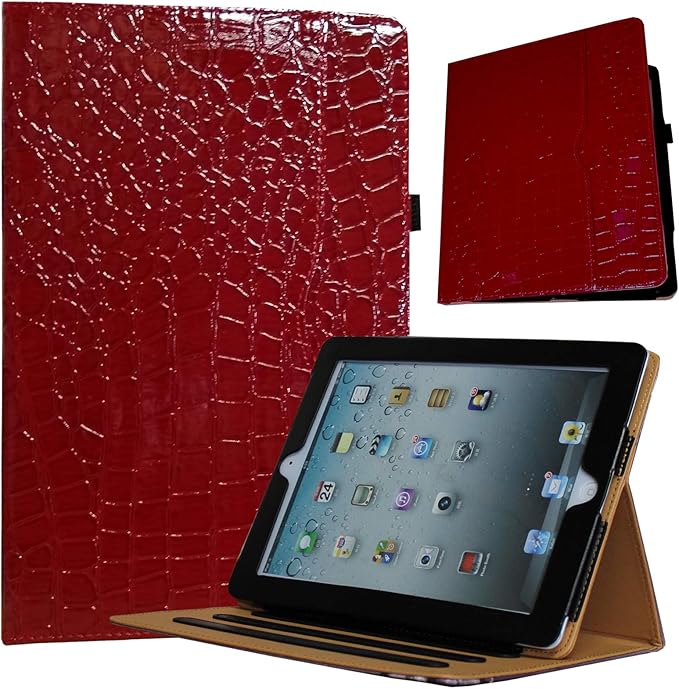 Case for iPad 10.2 9th 8th 7th Generation Multi Viewing Stand Folio Smart Cover with Pocket Auto Wake Up/Sleep for 2021/2020/2019 A2602 A2603 A2604 A2270 A2428 A2429 A2197 A2200 (Crocodile)