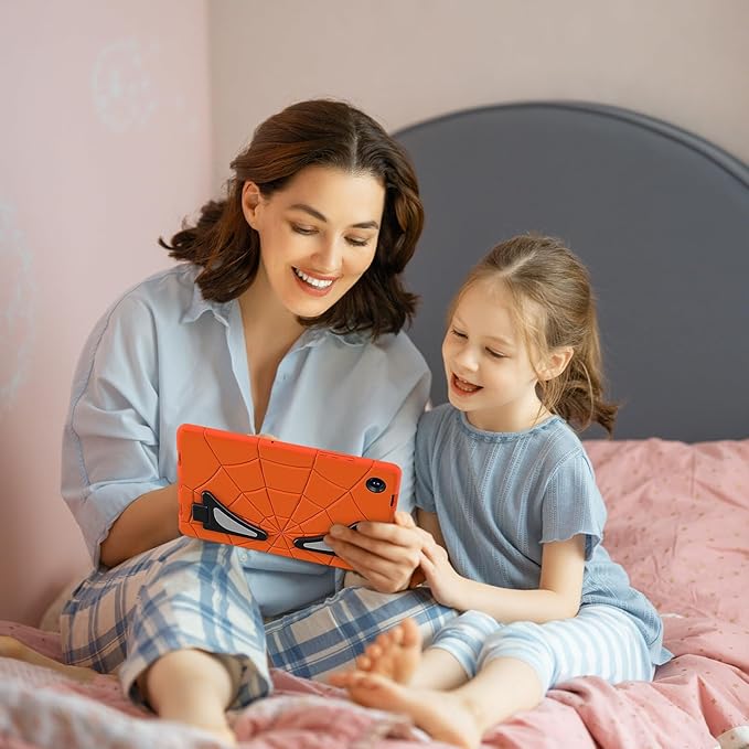 Compatible with Samsung Galaxy Tab A8 10.5 X200/X205(2021) Tablet CaseLightweight Shockproof Rugged Protective Cover with Kickstand for Kids Children Boys Babies Orange Black