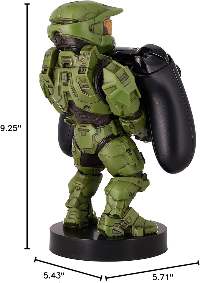 Exquisite Gaming: Halo: Master Chief - Mobile Phone &amp Gaming Controller Holder Device Stand Cable Guys Xbox Licensed Figure Green