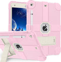 Case for iPad 9th/8th/7th Generation 2021/2020/2019(10.2 inch) Heavy Duty Shockproof Rugged Protective 10.2 Cover with Built-in Stand for iPad 9 8 7 Gen(Off-White+Pink)