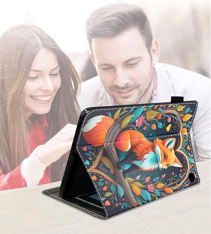 Case for Amazon Fire HD 10/HD 10 Plus Tablet 10.1 (13th/11th Generation 2023/2021 Release) Slim PU Leather Cover with Card Slot &amp Auto Wake/Sleep - Fox