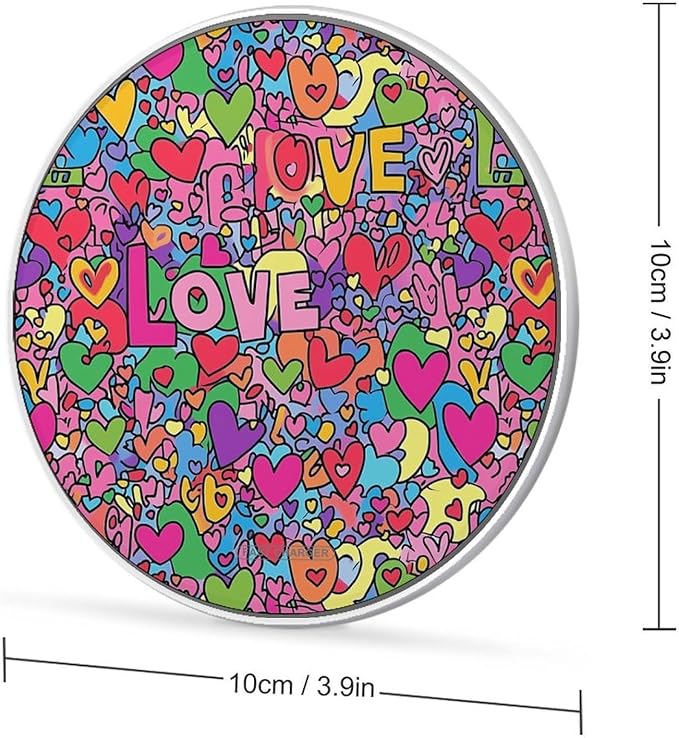 Valentine's Day Stacked Love Heart Phone Charger Magnetic Charging Pad Anti-Slip with USB Cable