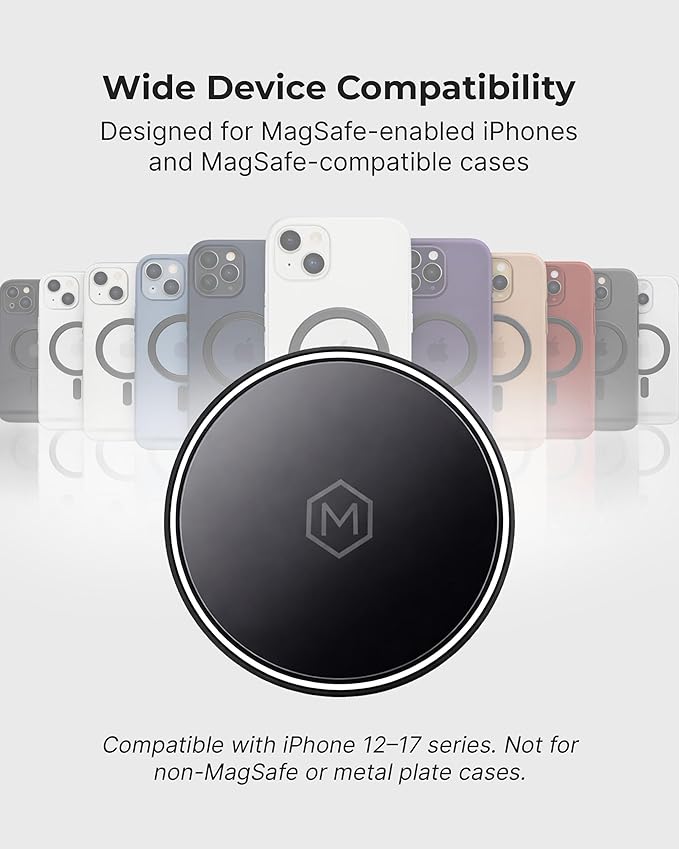 Mag Switch Qi2 Wireless Car Charger Gooseneck Mount 15W Fast Charger with Built in on/Off Switch for Smarter Charging Strong N52 Magnets Compatible with iPhone 14/15/16/17/Galaxy