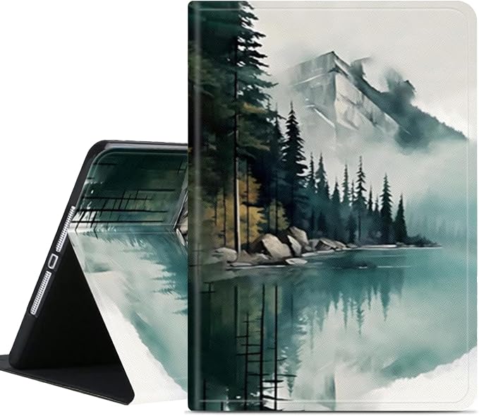 Forest Mountain Lake Watercolor