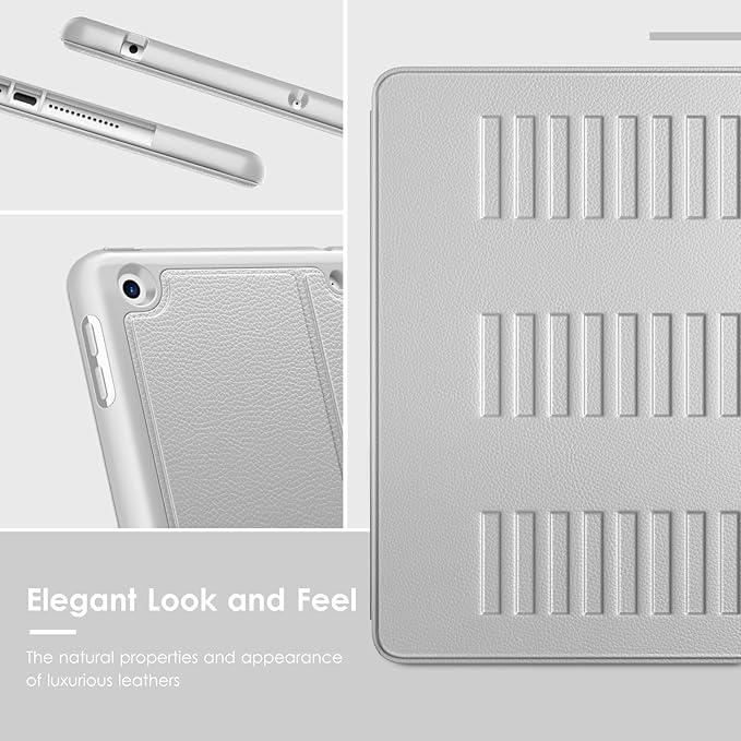 VIKESI Case for iPad 9th / 8th / 7th Generation 10.2 inch (2021/2020/2019 Released)Multiple Angles Magnetic Stand CoverShockproof BackPencil Holderand Auto Sleep/WakeGray